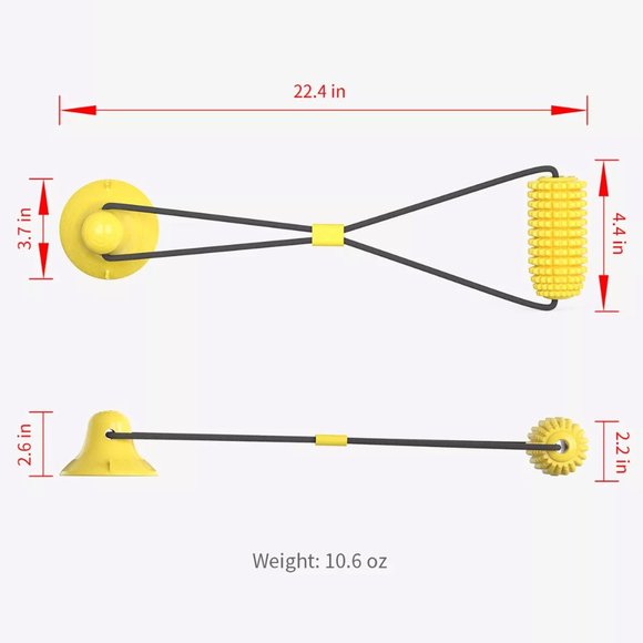 Corn Shape with Rope Yellow Vacuum Suction Cup Chew Toy for Dogs - Picture 5 of 14